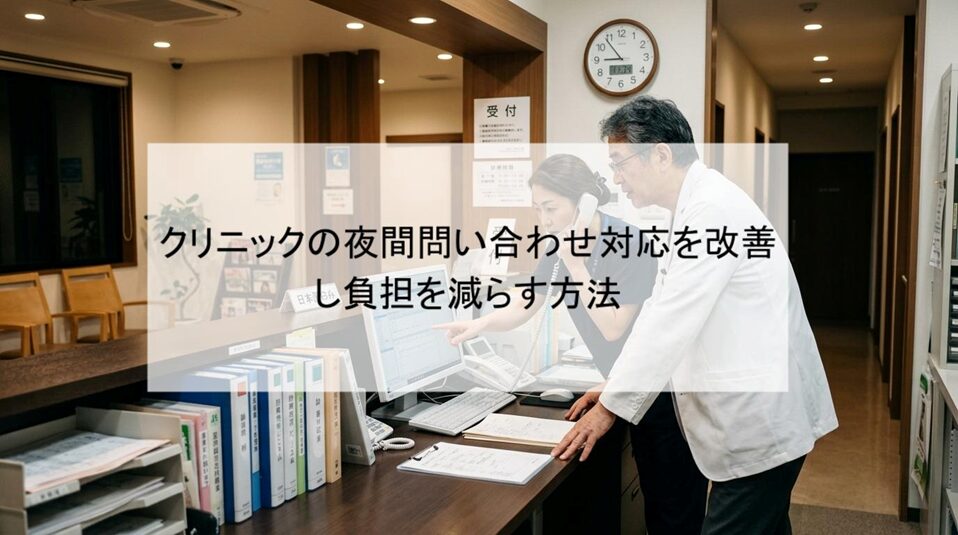 【クリニックでの夜間の問い合わせを効率化】患者対応と負担軽減をAIで解決する方法も解説